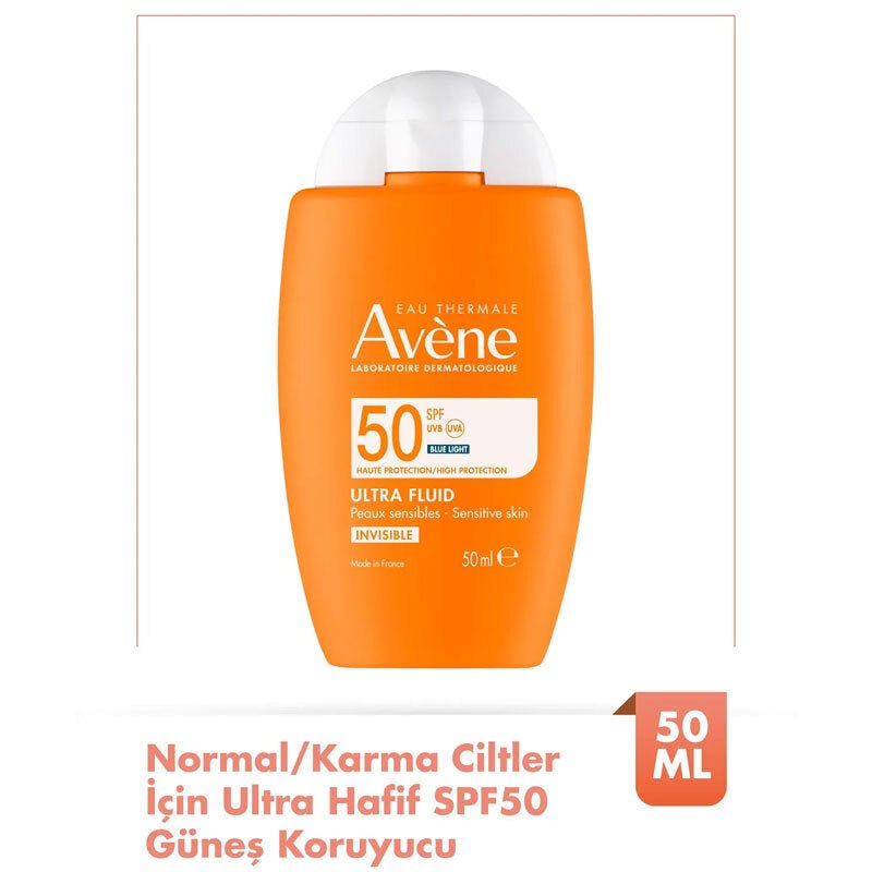 Avene Ultra Fluid Invisible SPF50 Normal ve Karma Ciltler İçin Güneş Kremi 50 ml