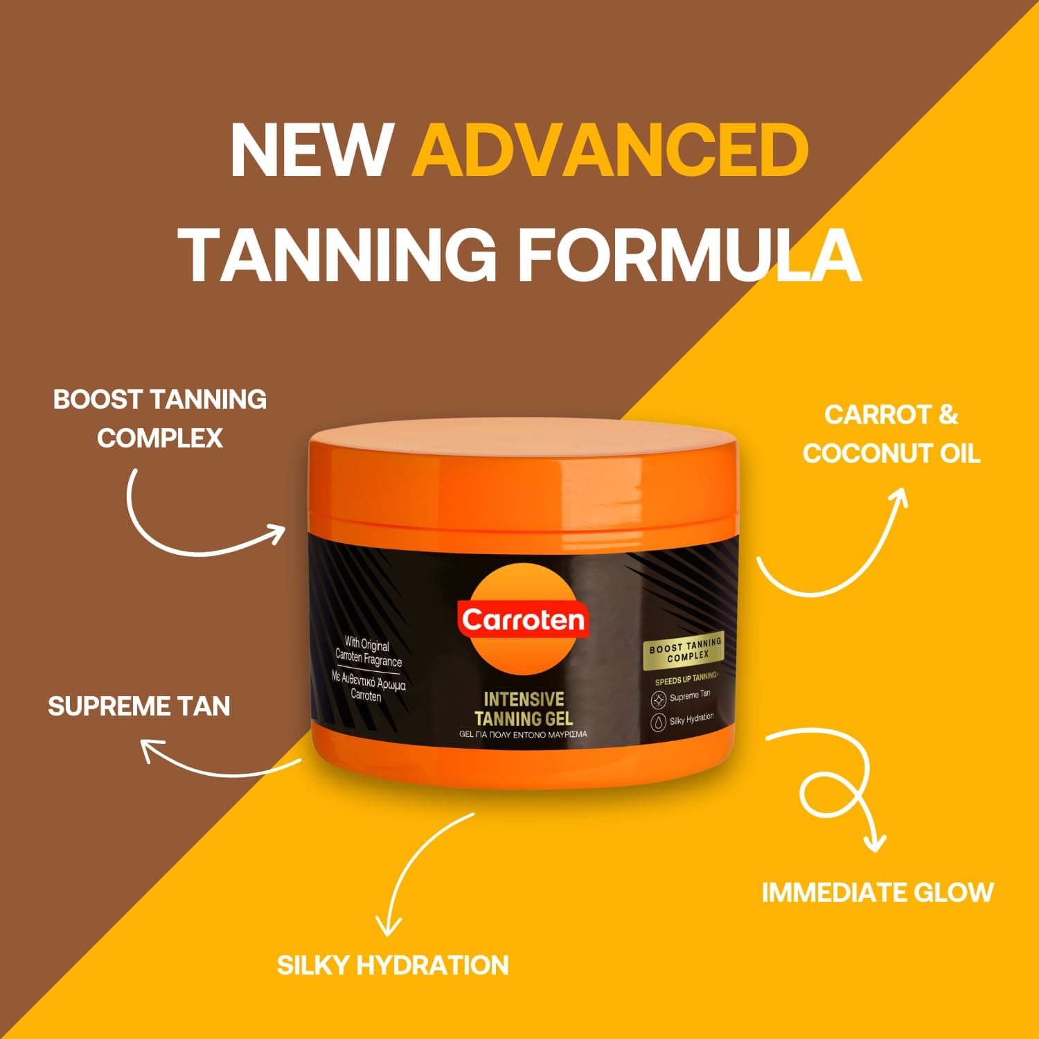 Carroten Intensive Tanning Gel SPF0 150 ml / 5 oz -3 Pack