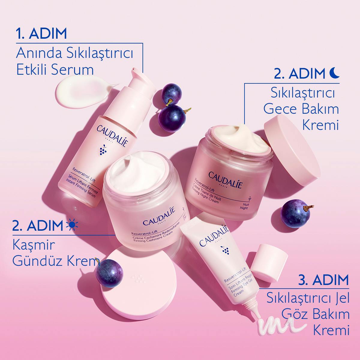 Caudalie Resveratrol Lift Sıkılaştırıcı Etkili Gece Bakım Kremi - Yedek Kapsül 50 ml