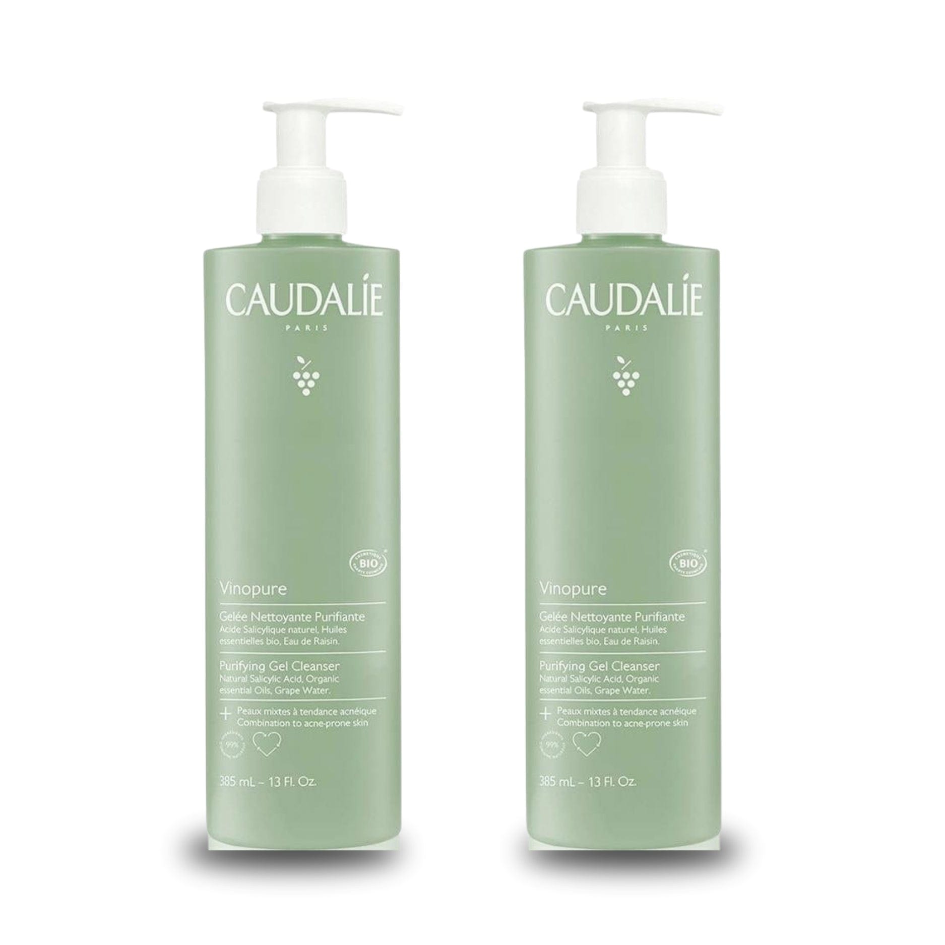 Caudalie Vinopure Purifying Gel Cleanser 385 ml -2 Pack