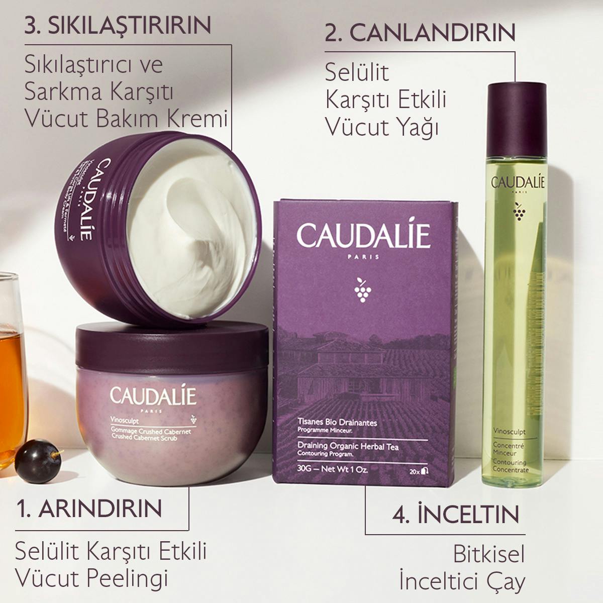 Caudalie Vinosculpt İnceltici ve Selülit Karşıtı Etkili Vücut Yağı 75 ml