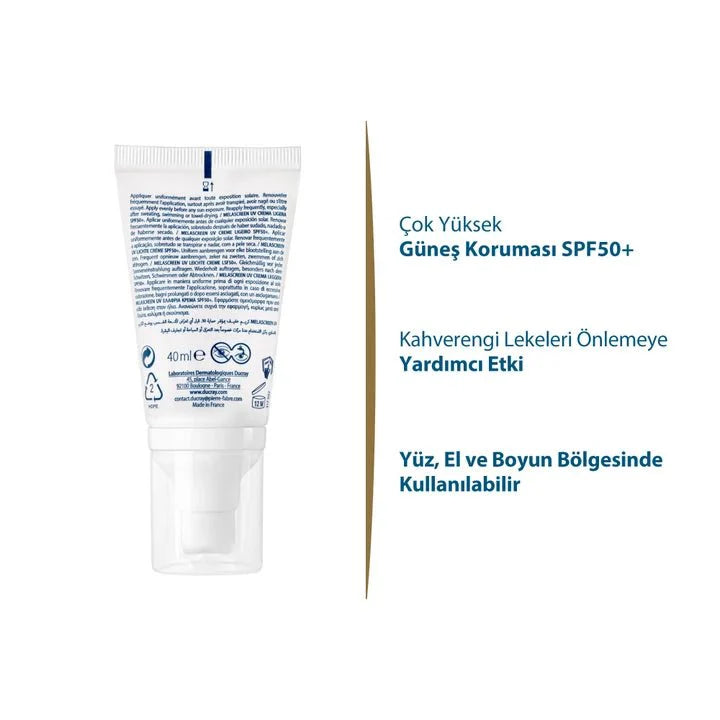Ducray Melascreen Creme Legere Leke Karşıtı Bakım Kremi SPF50+ 40 ml