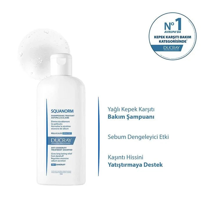 Ducray Squanorm Yağlı Kepek Karşıtı Bakım Şampuanı 200 ml