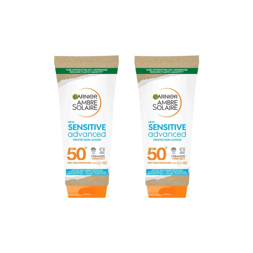 Garnier Ambre Solaire Sensitive Advanced Sun Cream SPF 50+ 175 ml /5.9 fl oz 2 Pack