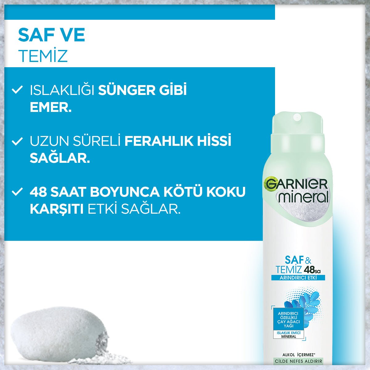 Garnier Mineral Saf&Temiz Sprey Deodorant