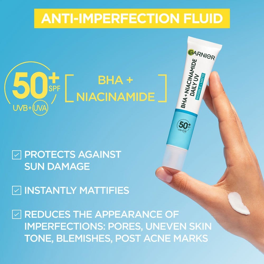 Garnier Pure Active BHA+Niacinamide Daily UV SPF50+ 40 ml 2 Pack