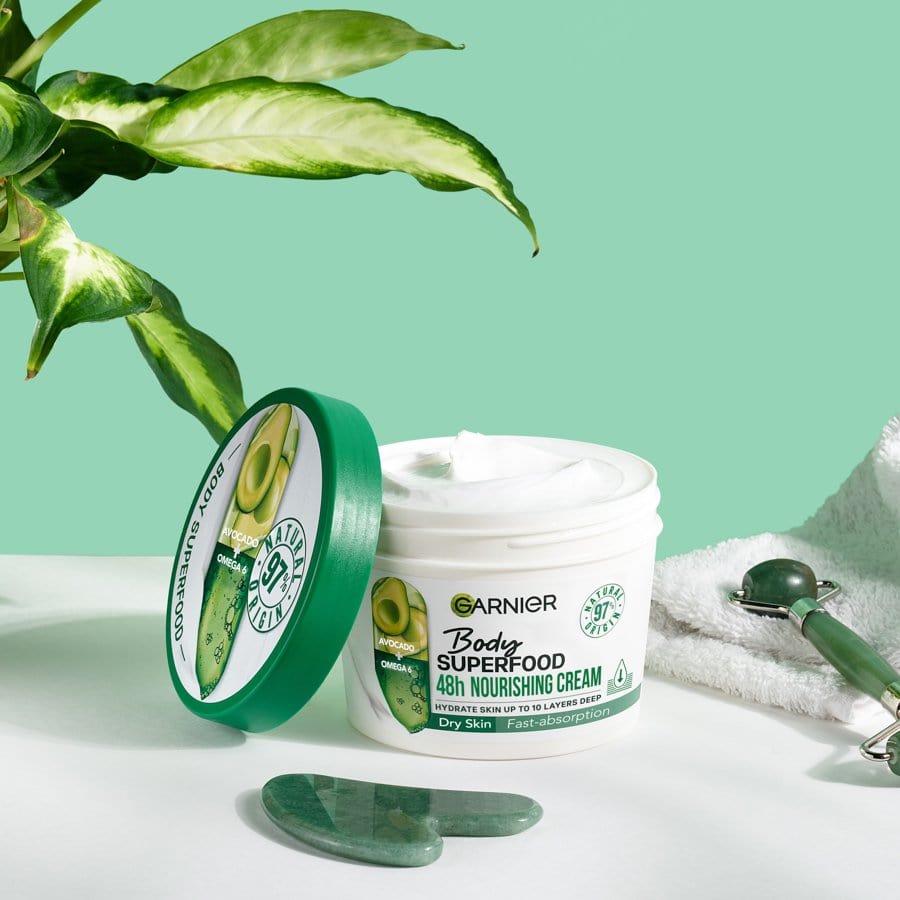 Garnier Superfood Avocado & Omega 6 Superfood Nourishing Body Cream 380ml 3 Pack