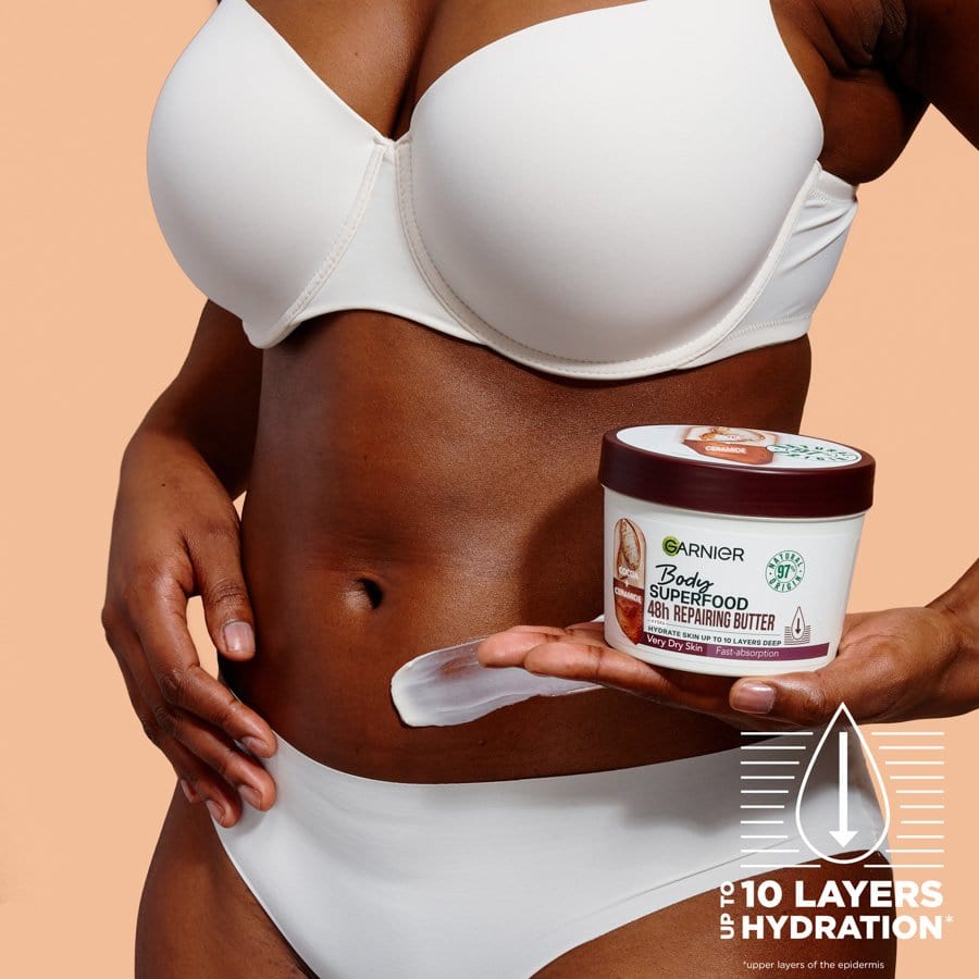Garnier Superfood Garnier Body Superfood Cocoa & Ceramide Body Cream 380ml 2 Pack