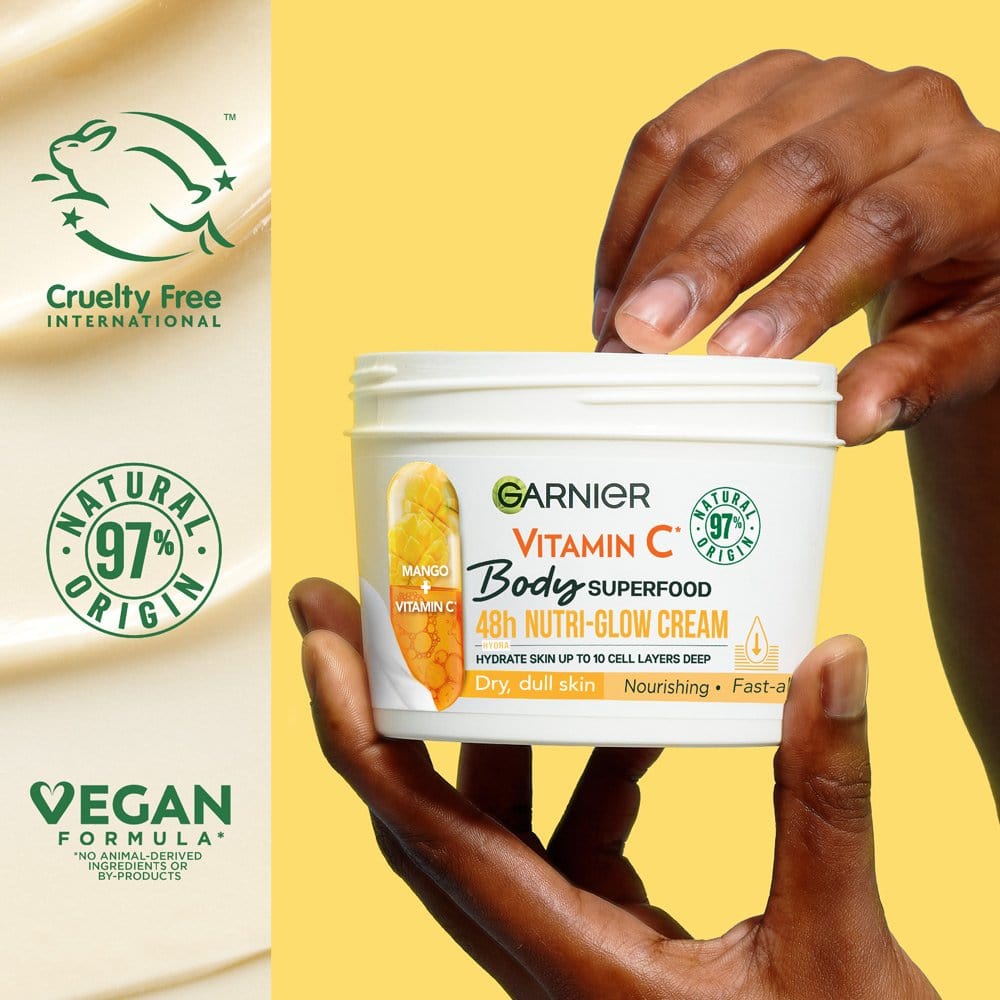 Garnier Superfood Vitamin C & Mango Body Cream 380ml 2 Pack