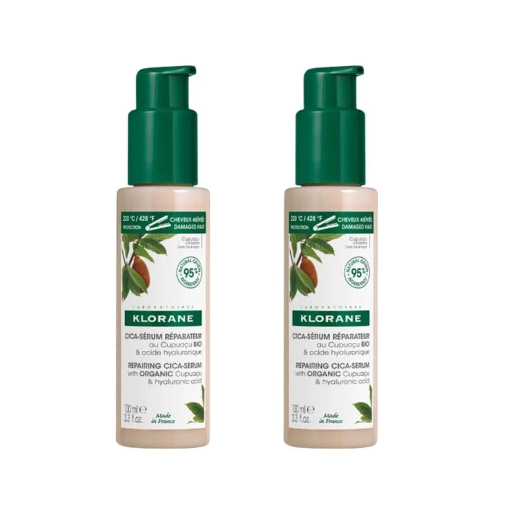 Klorane Repairing Cica-Serum with Organic Cupuaçu & Hyaluronic Acid 100 ml -2 Pack