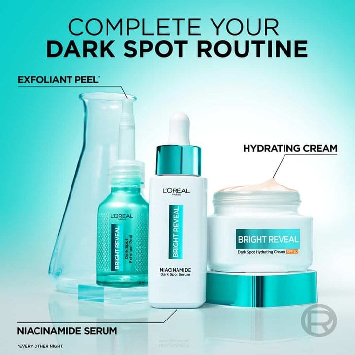 Loreal Paris Bright Reveal Dark Spot Hydrating Cream SPF 50 ml 3 Pack