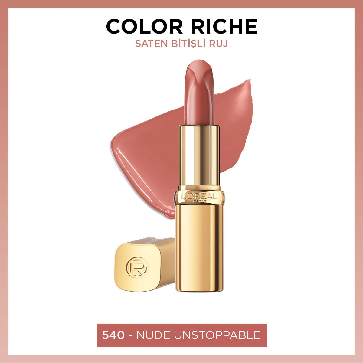 Loreal Paris Color Riche Saten Bitişli Ruj - 540 Nude Unstoppable