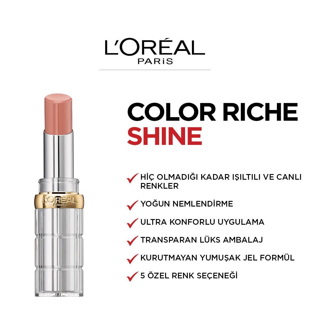 Loreal Paris Color Riche Shine Ruj 111 Instaheaven - Pembe