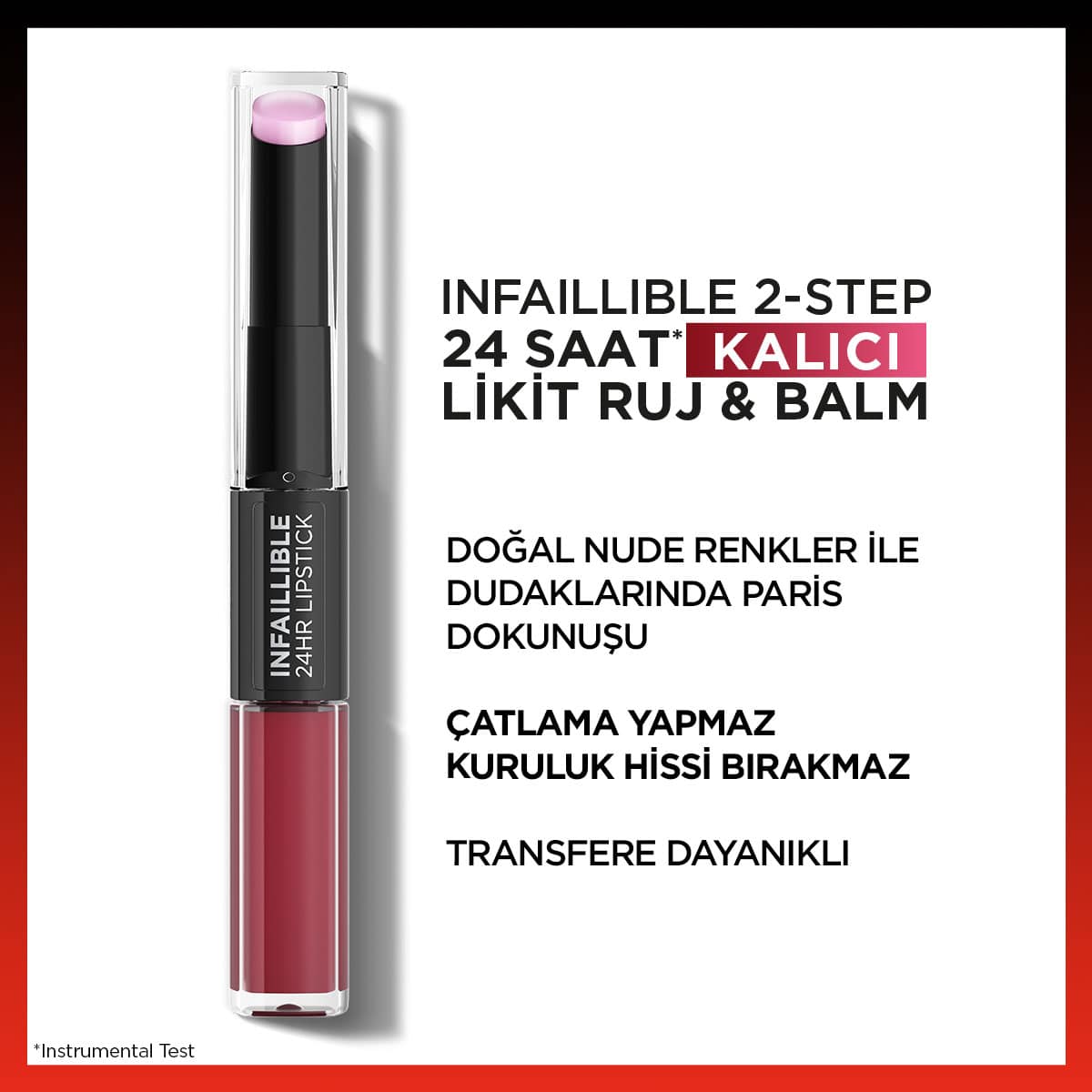 Loreal Paris Infaillible 2-Step 24 Saat Kalıcı Likit Ruj & Balm - 302 Rose Eternite