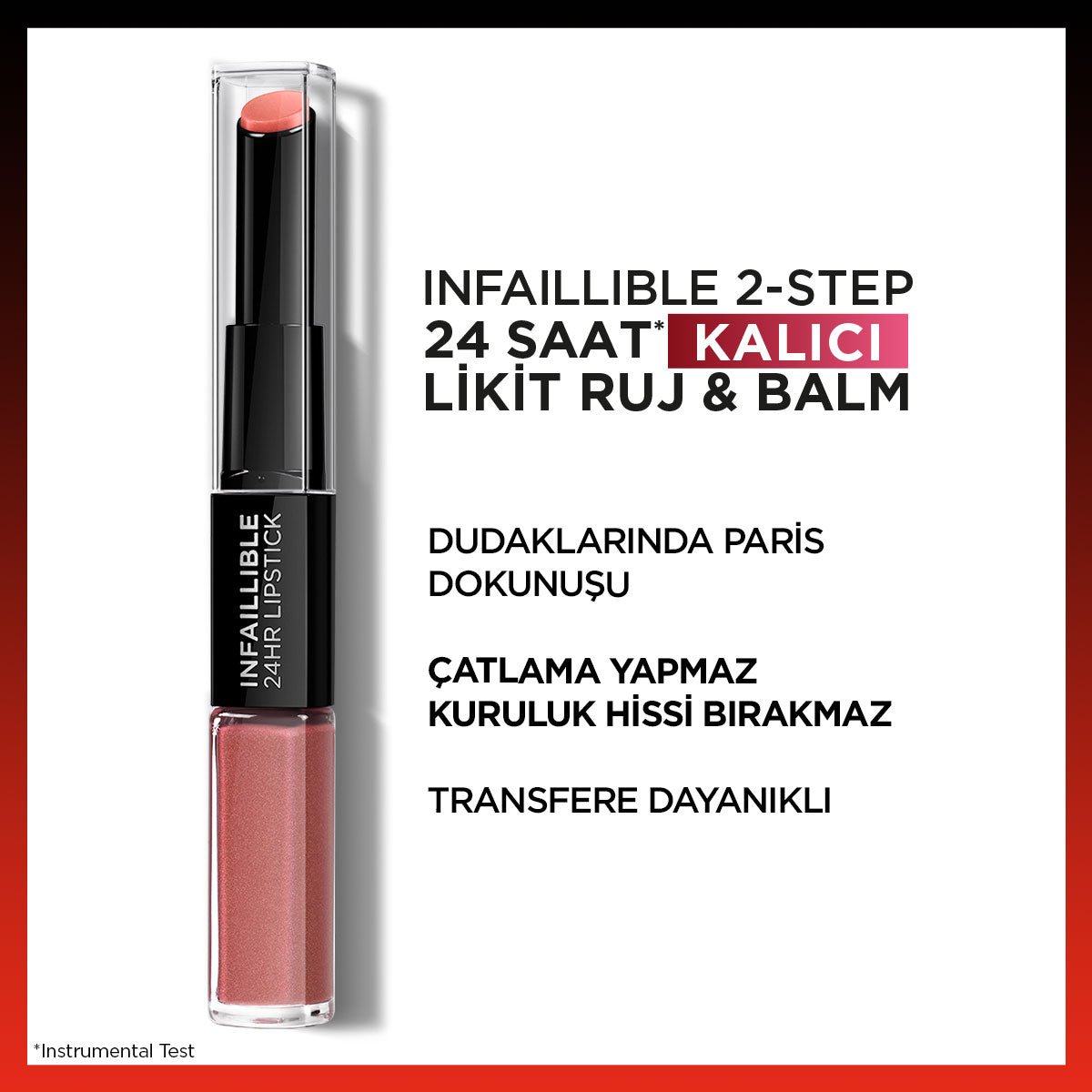 Loreal Paris Infaillible 2-Step 24 Saat Kalıcı Likit Ruj & Balm - 312 Incessant Russet