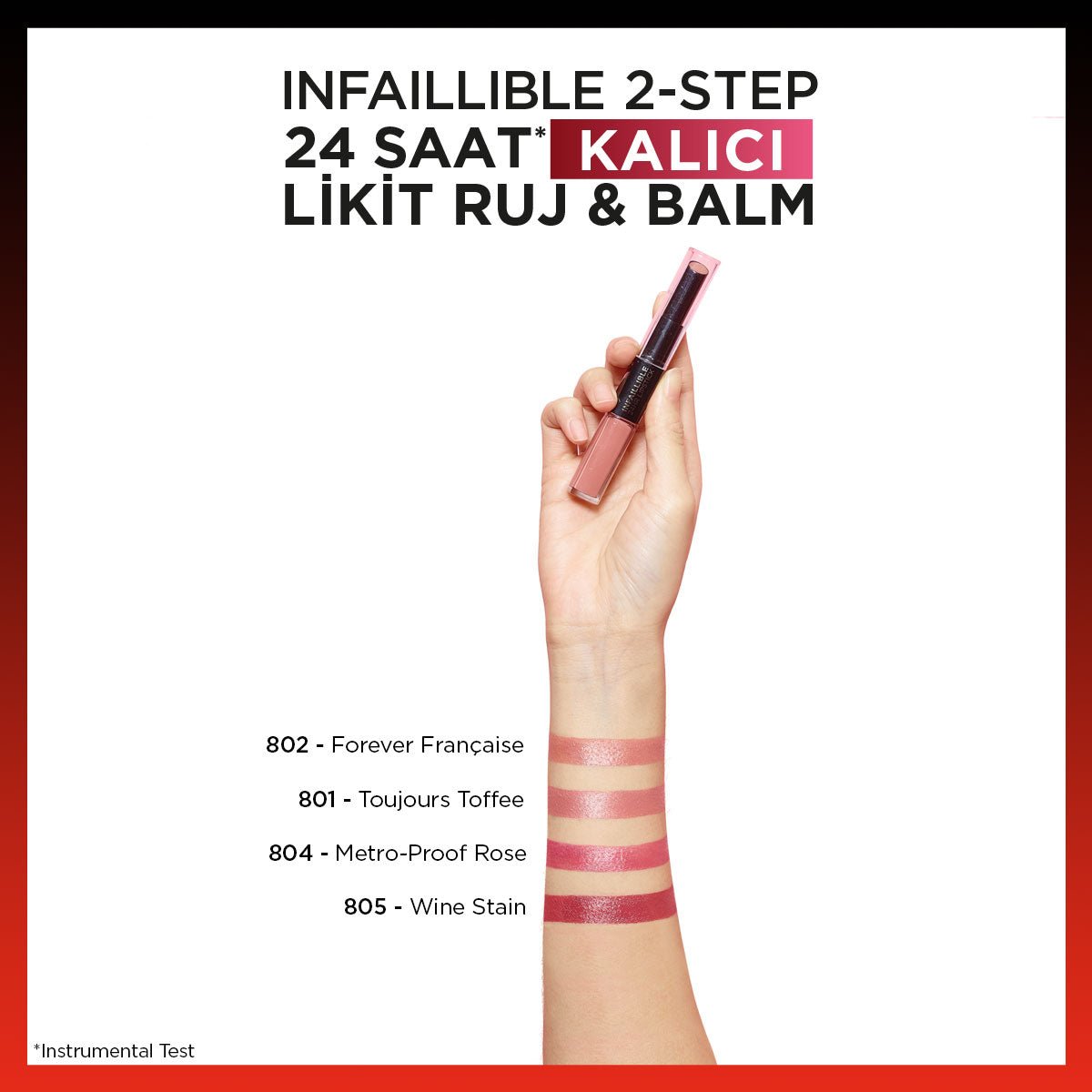 Loreal Paris Infaillible 2-Step 24 Saat Kalıcı Likit Ruj & Balm - 805 Wine Stain