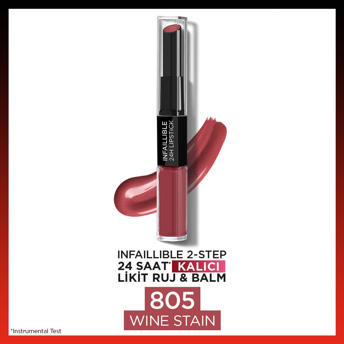 Loreal Paris Infaillible 2-Step 24 Saat Kalıcı Likit Ruj & Balm - 805 Wine Stain