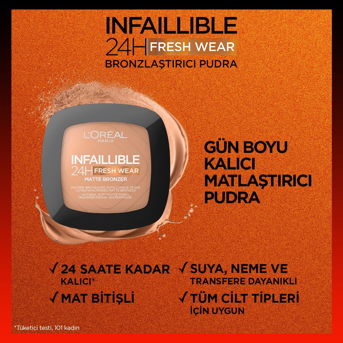 Loreal Paris Infaillible 24H Fresh Wear Bronzlaştırıcı Pudra - 300 Light Medium