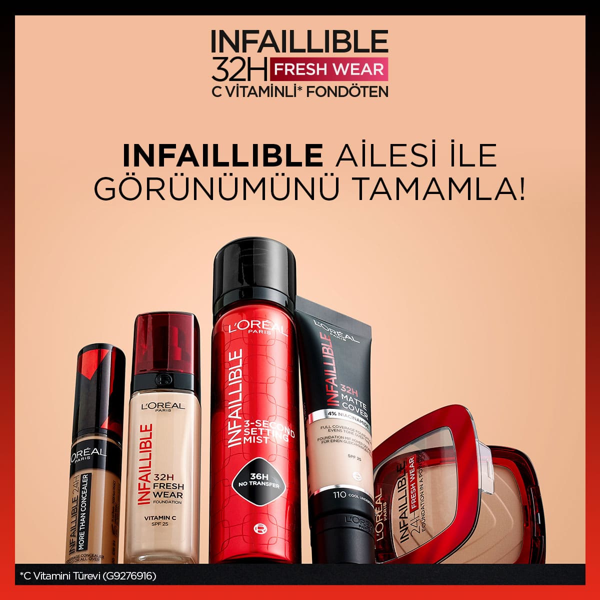 Loreal Paris Infaillible 32H Fresh Wear C Vitaminli Fondöten - 120 Golden Vanilla