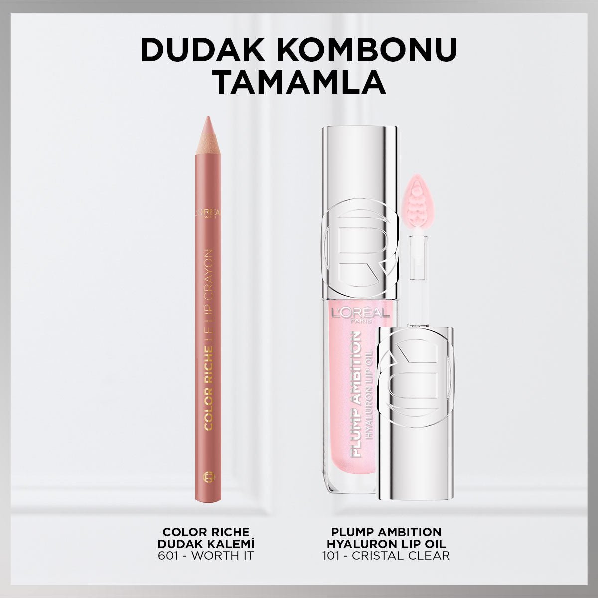 Loreal Paris Plump Ambition Hyaluron Lip Oil Besleyici ve Nemlendirici Dudak Parlatıcısı - 101 Cristal Clear