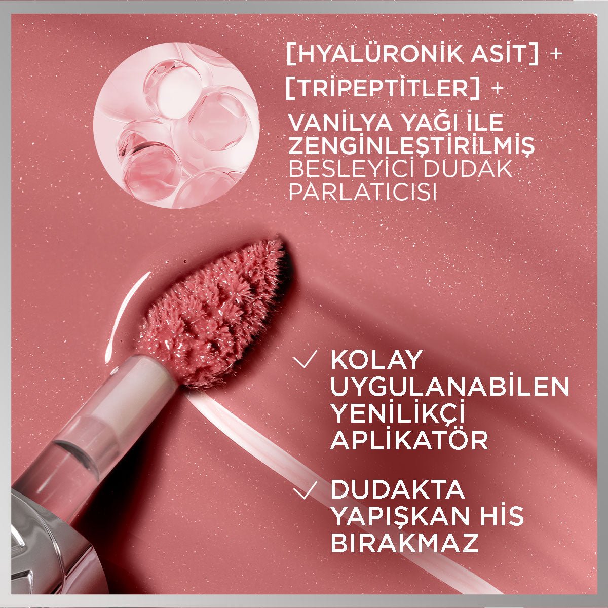 Loreal Paris Plump Ambition Hyaluron Lip Oil Besleyici ve Nemlendirici Dudak Parlatıcısı - 101 Cristal Clear