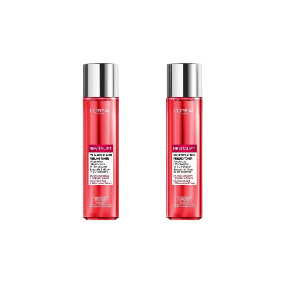 Loreal Paris Revitalift 5% Pure Glycolic Acid Peeling Tonic 180ml 2 Pack