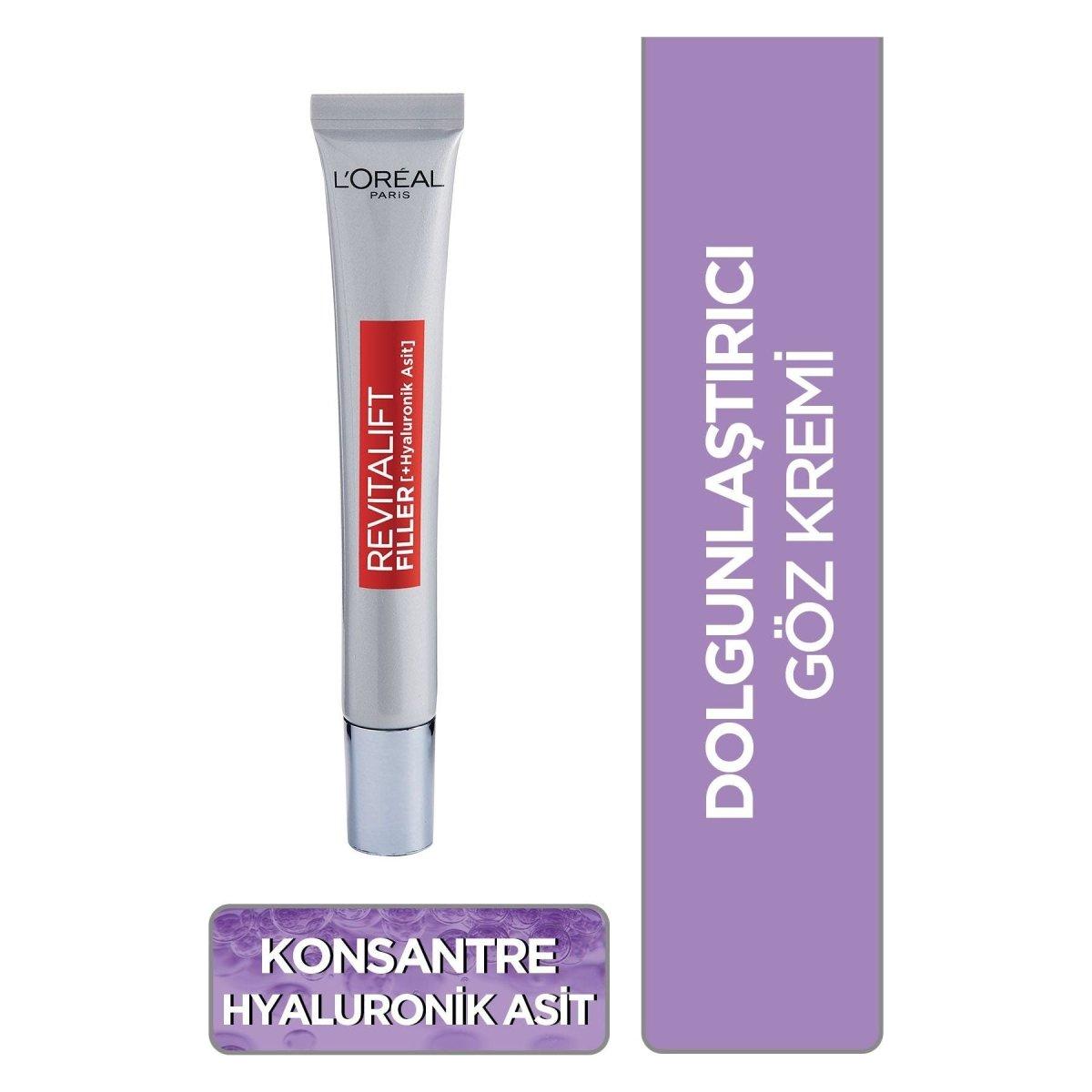 Loreal Paris Revitalift Filler Dolgunlaştırıcı Yaşlanma Karşıtı Göz Bakım Kremi 15ml -Hyaluronik Asit
