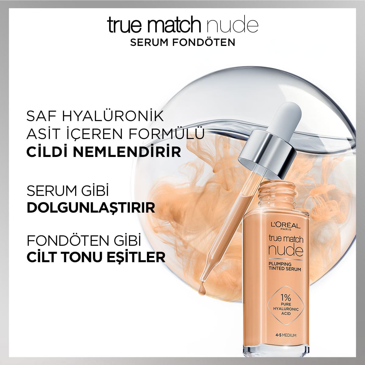 Loreal Paris True Match Nude Fondöten Serum 1-2 Rosy Light