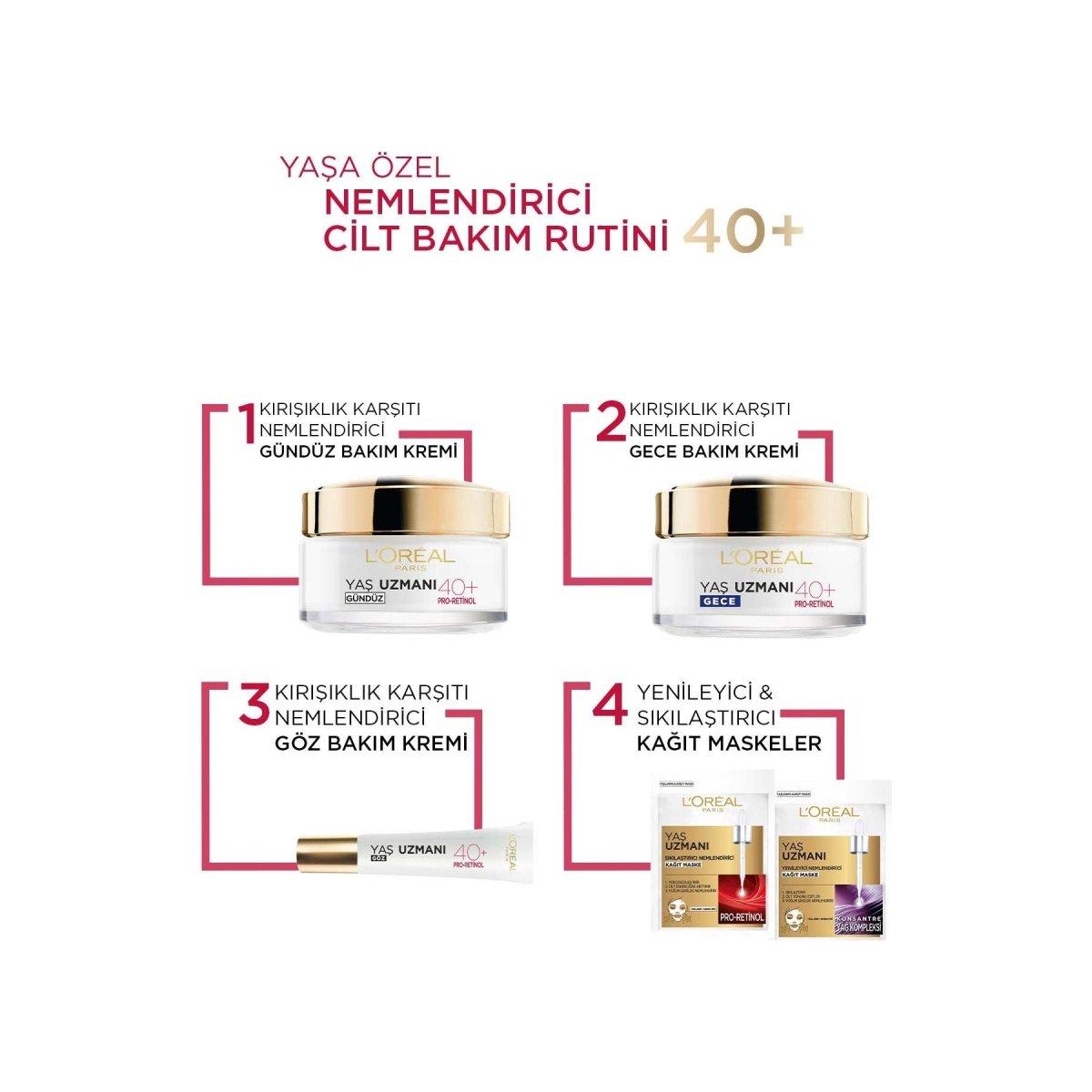 Loreal Paris Yaş Uzmanı 40+ Kırışıklık Karşıtı Sıkılaştırıcı Gece Kremi 50 ml