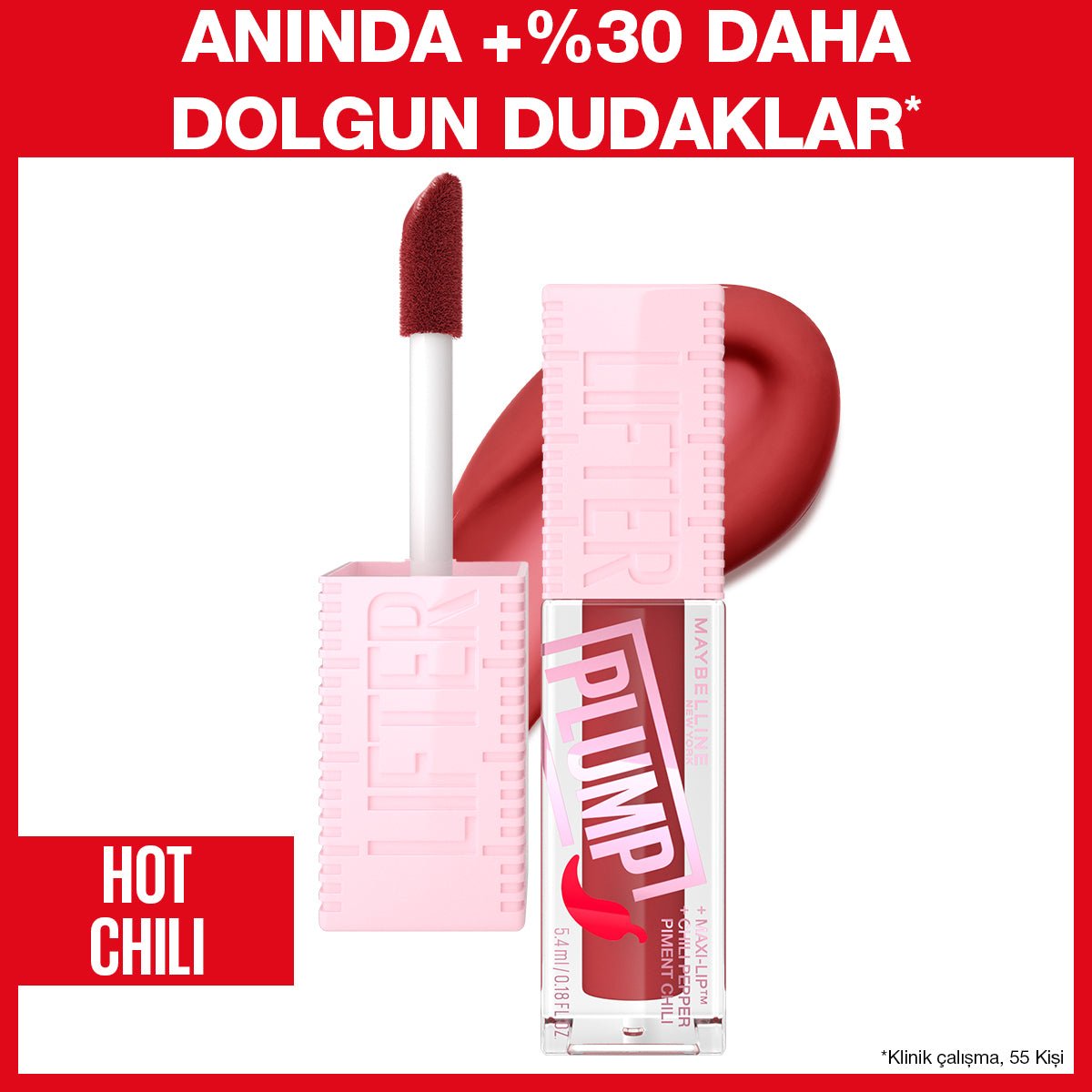 Maybelline New York Lifter Plump Dudak Parlatıcısı- 006 Hot Chili