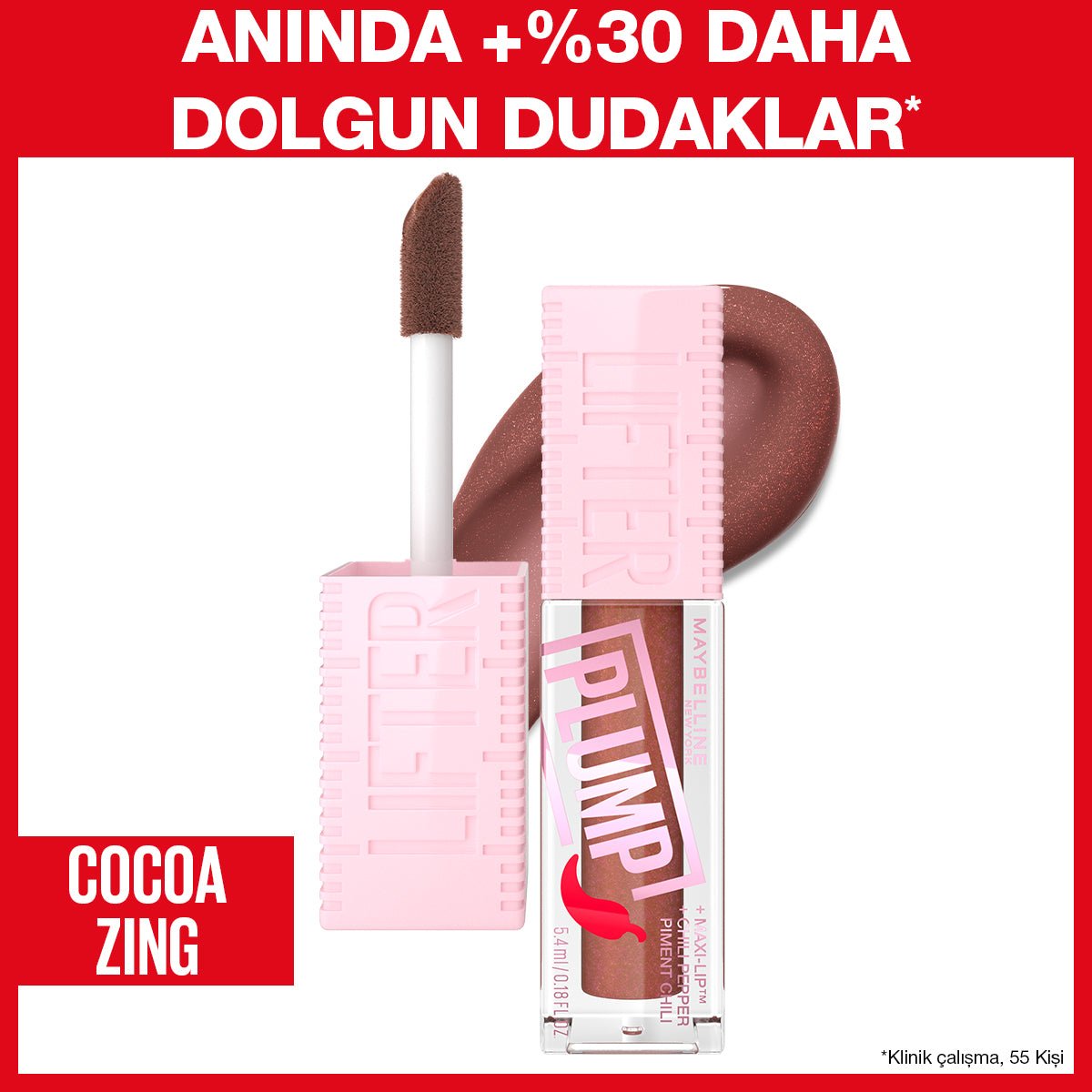 Maybelline New York Lifter Plump Dudak Parlatıcısı- 007 Cocoa Zing