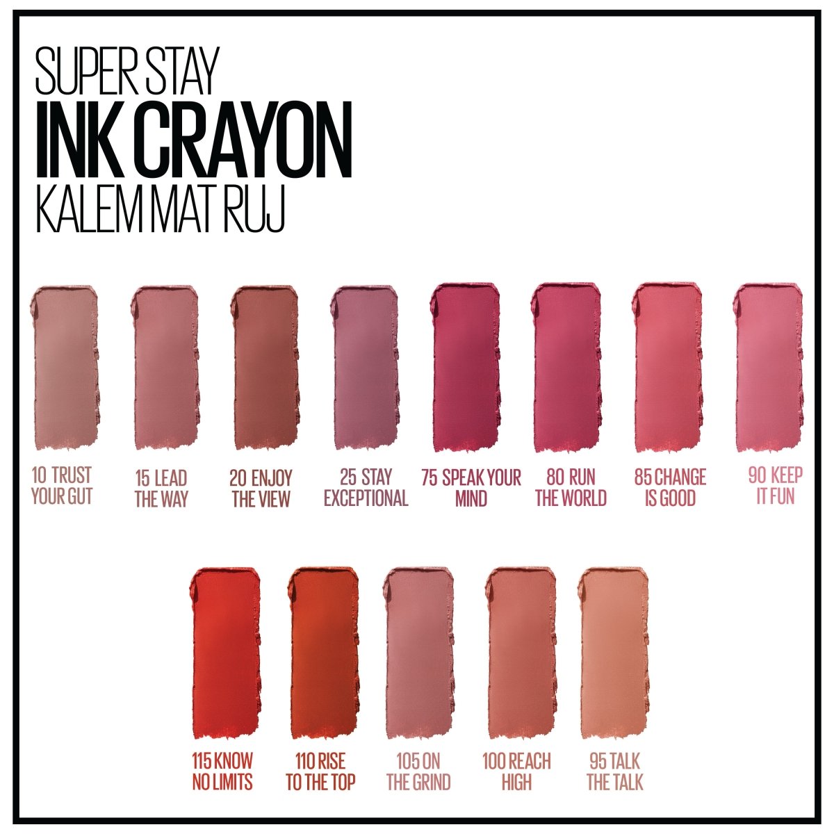Maybelline New York Super Stay Ink Crayon Kalem Mat Ruj- Spiced Up - 115 Know No Limits
