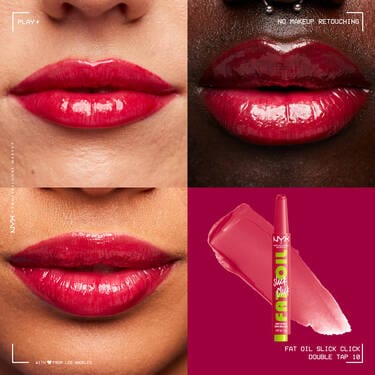 NYX Professional Makeup Fat Oil Slick Click Gloss Lip Balm - 10 Double Tap-Rasberry