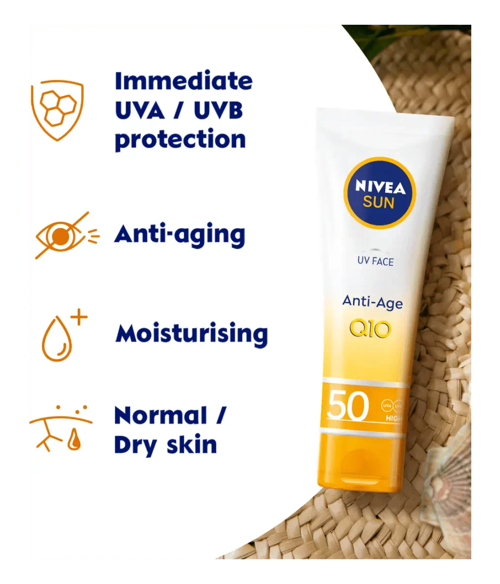 Nivea Sun UV Face Q10 Anti-Age Sun Cream SPF50 50ml / 1.7 fl oz