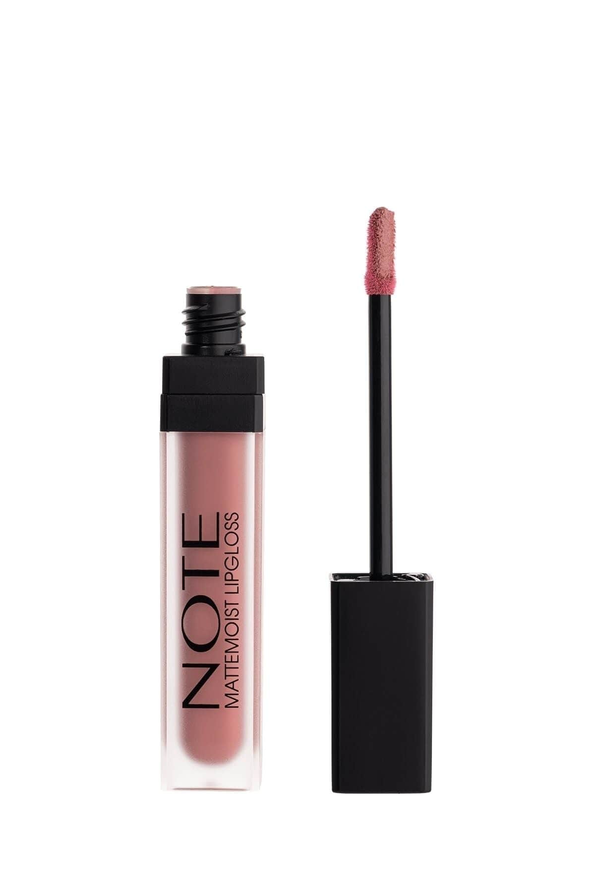 Note Cosmetics Mattemoist Lipgloss Semi Matte Satin Finish Liquid Lipstick-410 Sandal Wood