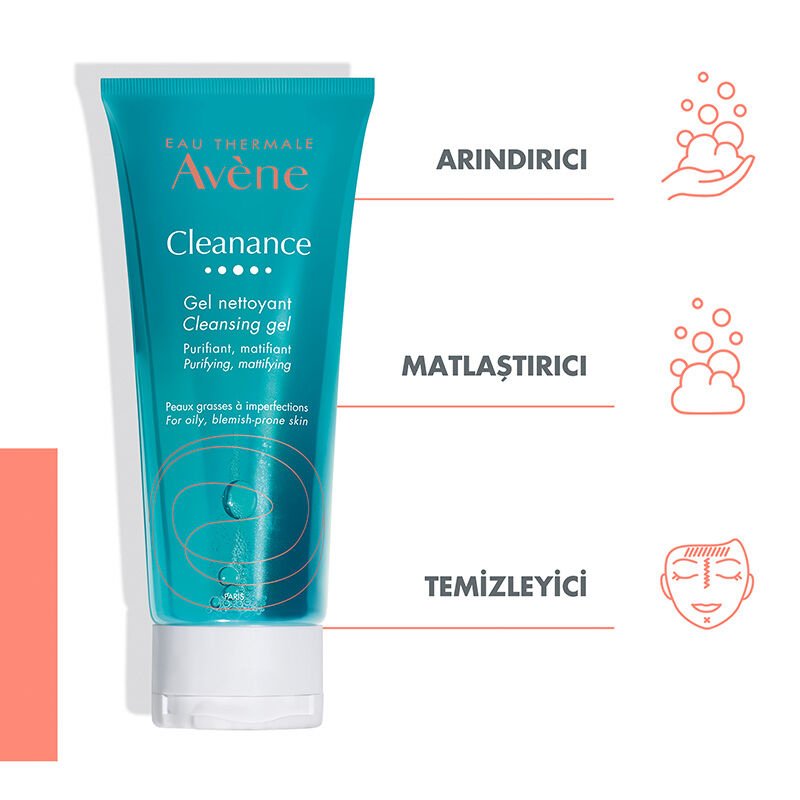 Avene Cleanance Yağlı ve Akneye Eğilimli Ciltler İçin Matlaştırıcı Temizleme Jeli 200 ml