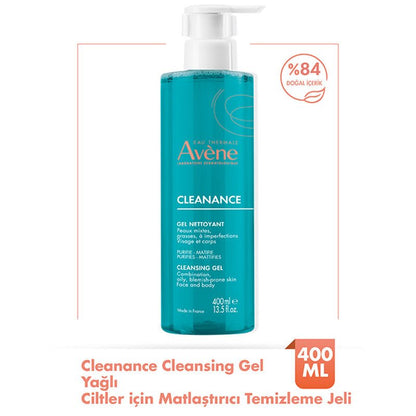 Avene Cleanance Yağlı ve Akneye Eğilimli Ciltler İçin Matlaştırıcı Temizleme Jeli 400 ml