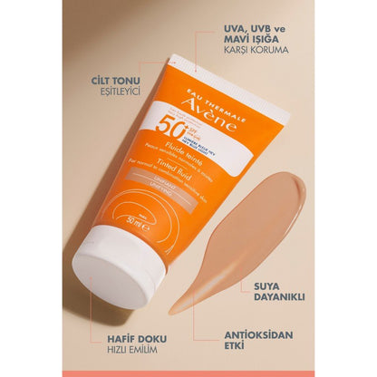 Avene Tinted Fluide SPF 50+ Renkli Güneş Kremi 50 ml