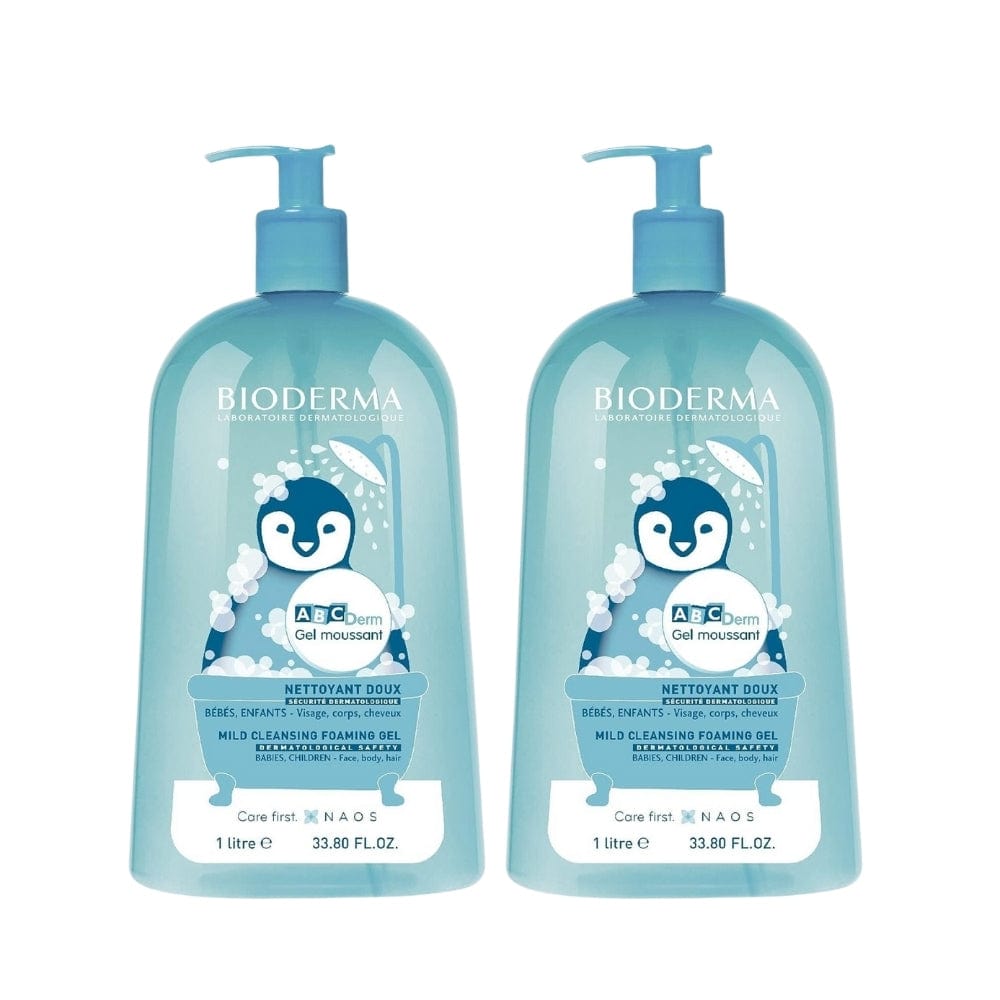 Bioderma Abcderm Foaming Baby &amp; Child Hair and Body Cleansing Gel 1 L -2 Pack