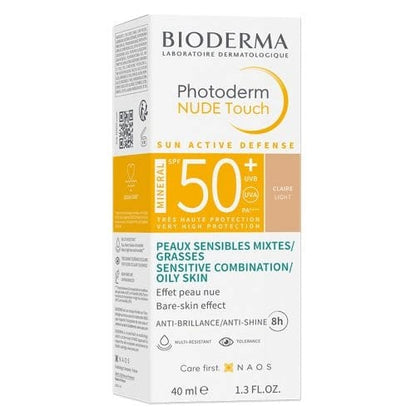 Bioderma Photoderm Nude Touch SPF50+ Light 40 ml -2 Pack