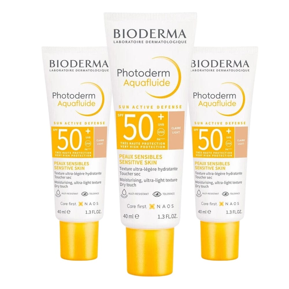 Bioderma Photoderm SPF 50+ Aquafluide Tinted Sunscreen 40 ml Light -3 Pack