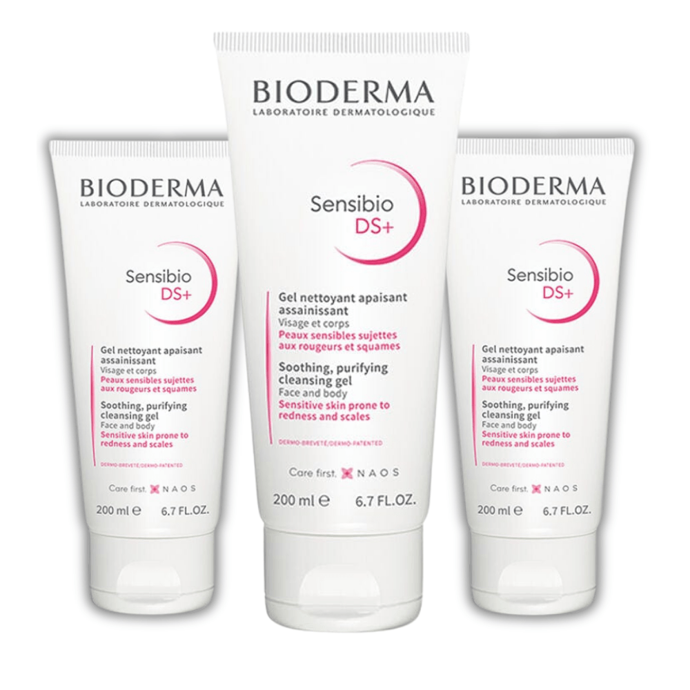 Bioderma Sensibio DS+ Foaming Skin Cleansing Gel 200 ml -3 Pack
