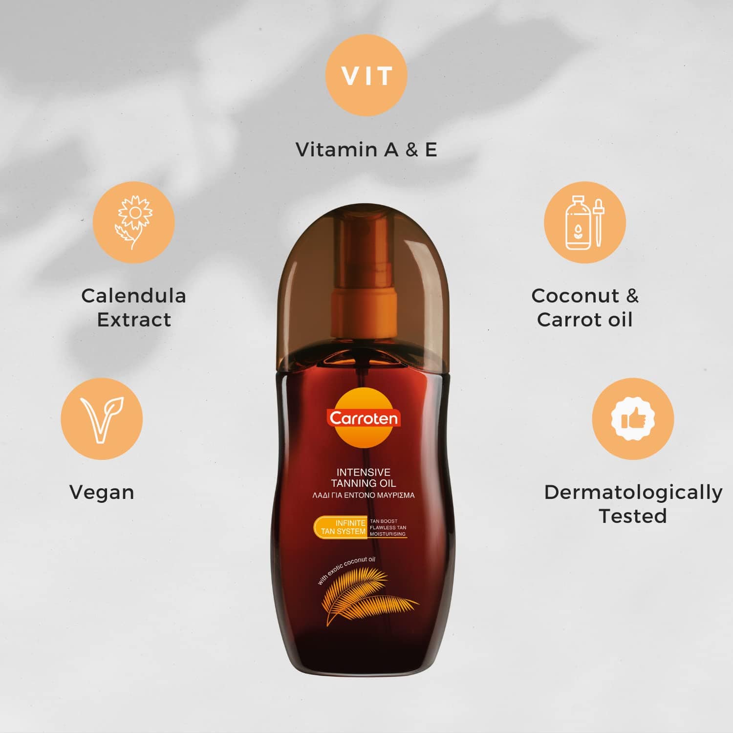 Carroten Natural Tanning Oil for Medium Deep 125ml 4.23oz
