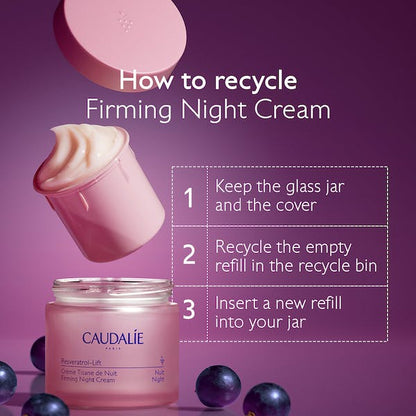 Caudalie Resveratrol Lift Night Cream 50 ml  +Refill Capsule Set
