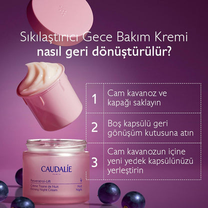 Caudalie Resveratrol Lift Sıkılaştırıcı Etkili Gece Bakım Kremi - Yedek Kapsül 50 ml