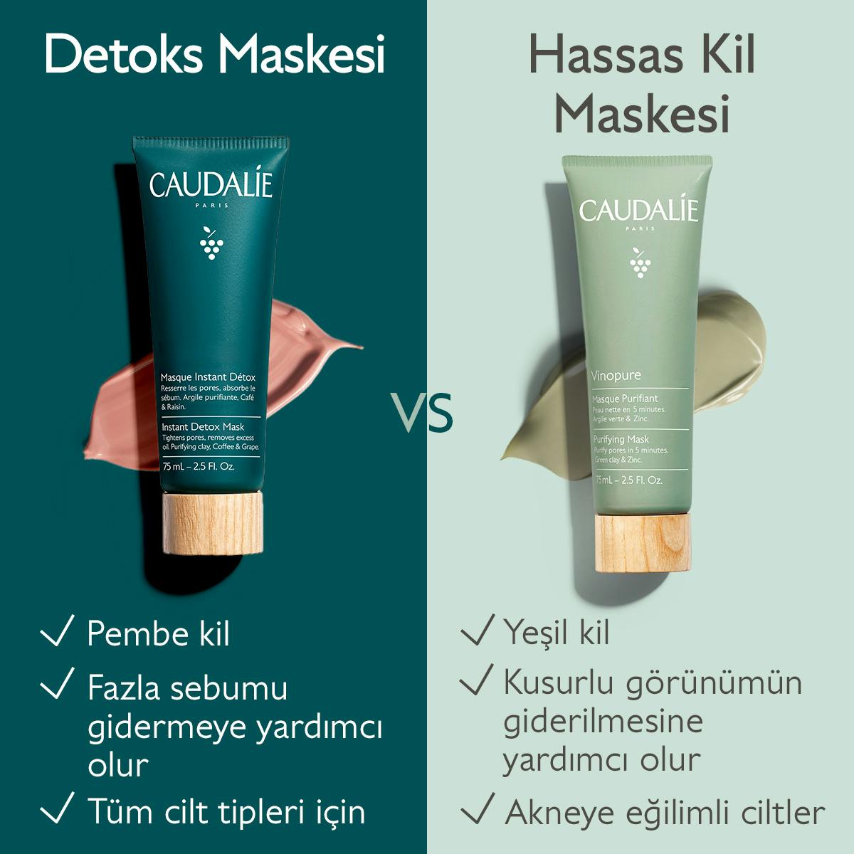 Caudalie Vinergetic C+ Instant Detox Maskesi 75 ml