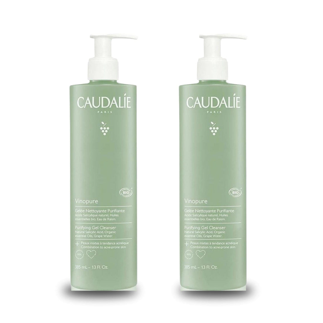 Caudalie Vinopure Purifying Gel Cleanser 385 ml -2 Pack
