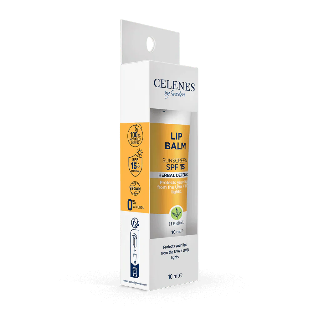 Celenes by Sweden Herbal Defence Lip Balm With Sunscreen Spf 15 10 ml -3 Pack