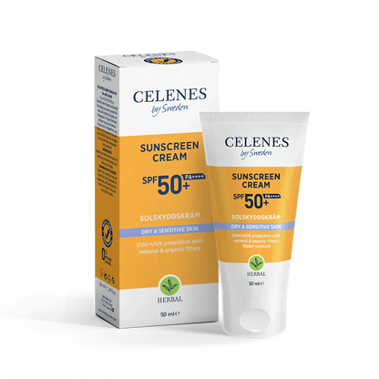 Celenes by Sweden Herbal Sunscreen Face Cream Spf 50 Dry / Sensitive 50 ml / 1.7 fl oz -2 Pack