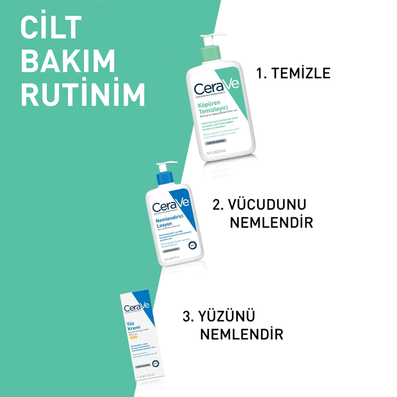 CeraVe Normal Ve Yağlı Ciltler İçin Köpüren Temizleyici 236 ml